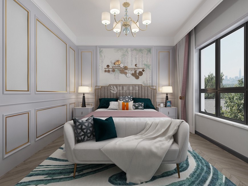 宮園學(xué)府四居室148平米現代美式風格次卧室