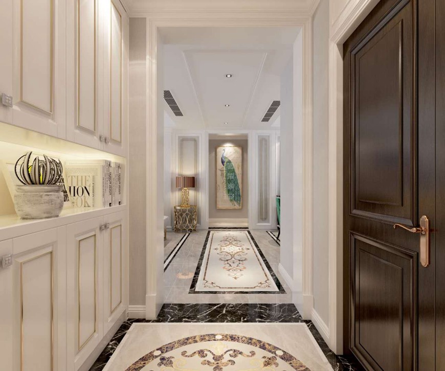 華遠(yuǎn)楓悅四居室140平米美式輕奢風格門廳