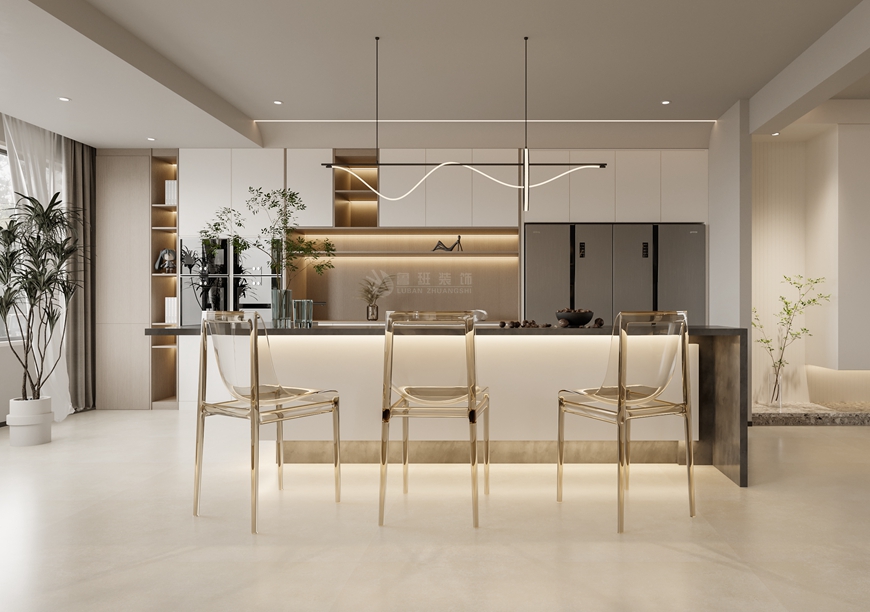 藍光公(gōng)園華府頂躍275平米現代極簡風格餐廳