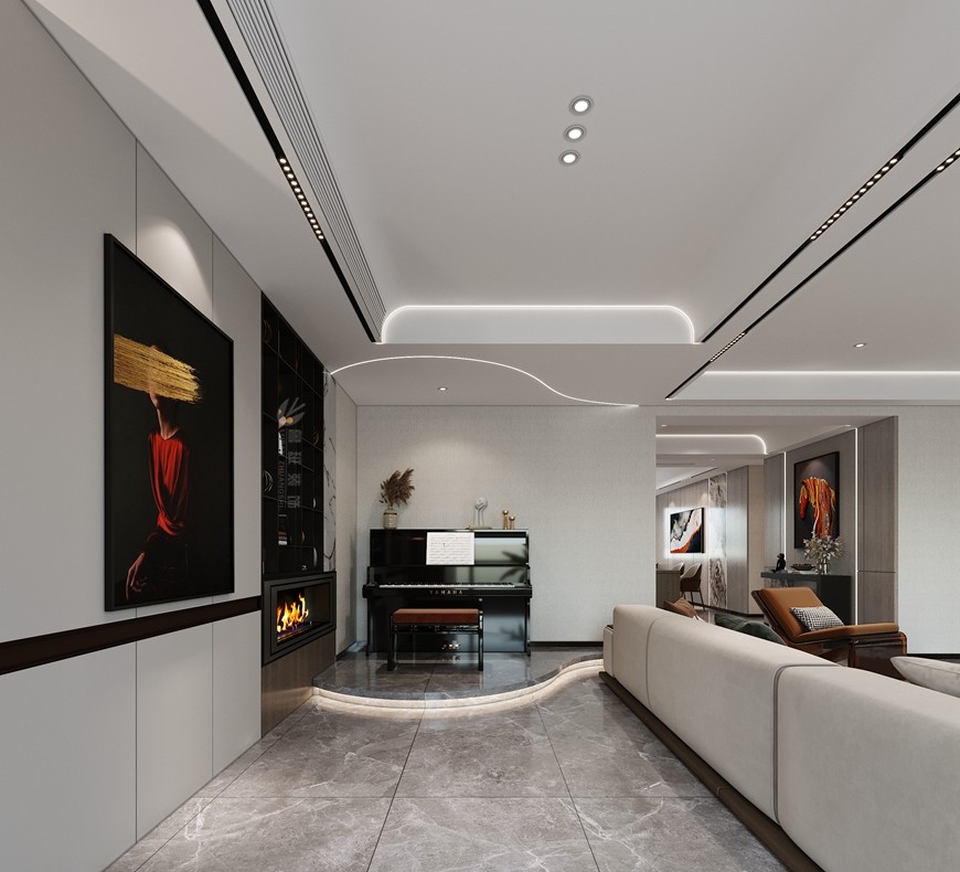 華清學(xué)府城四居室167平米現代簡約風格過道