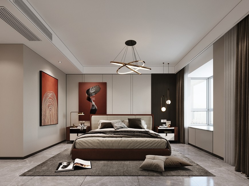 華清學(xué)府城四居室167平米現代簡約風格客卧