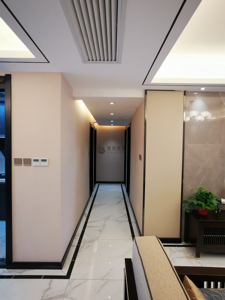 西安(ān)魯班裝(zhuāng)飾出品永和璞玉160平米新(xīn)中(zhōng)式實景照片——過道設計實景照片