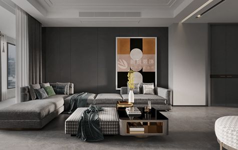 昆明瀾庭140平米三居室黑白灰後現代